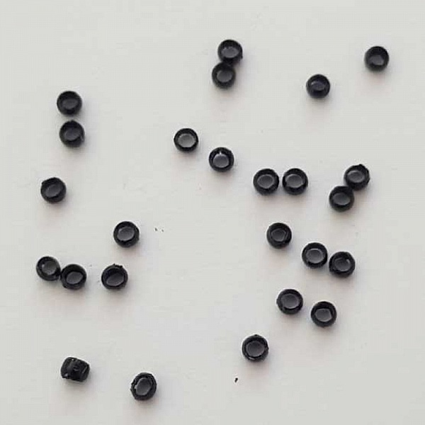 10 Perles &agrave; &eacute;craser de 1 mm Noir