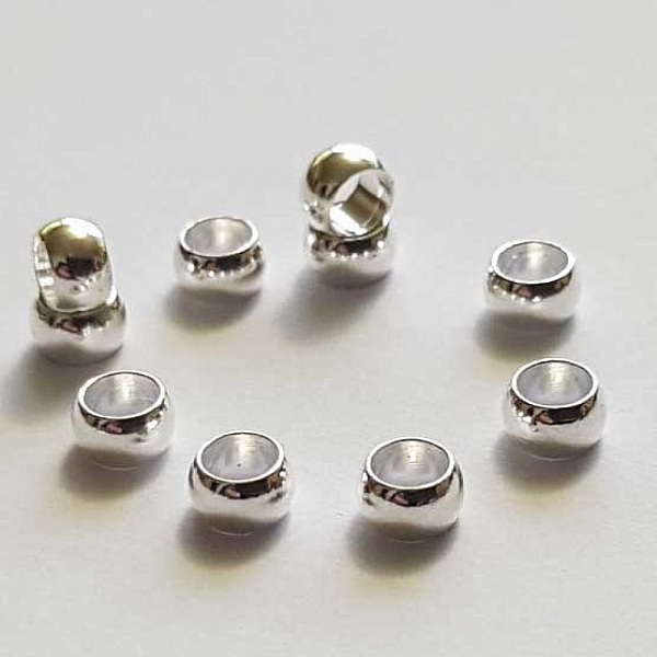 10 Perles &agrave; &eacute;craser de 2 mm argent