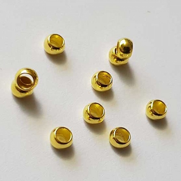 10 Perles &agrave; &eacute;craser de 2 mm dor&eacute;