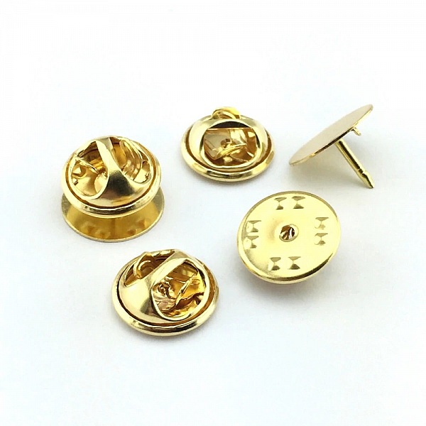 10 Pin's Dor&eacute; plateau 12 mm avec ergot.