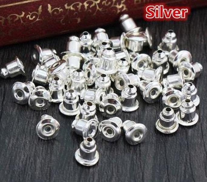 10 Poussoirs Boucles d'oreilles argent&eacute;