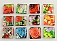 10 cabochons en verre carr&eacute;s 20 mm assortis Fleurs S-22-20-17