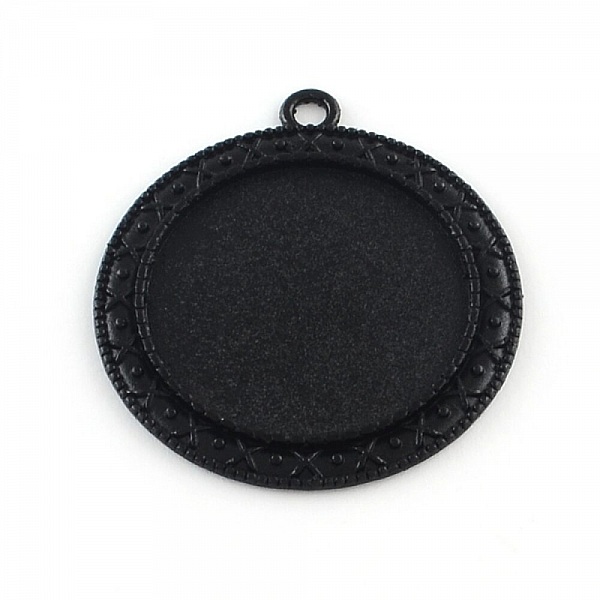10 supports cabochons de 30mm noir, pendentifs cabochons 06NR