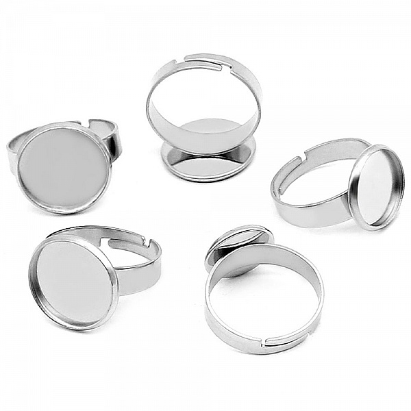 10 supports cabochons bague de 10 mm Argent N&deg;04