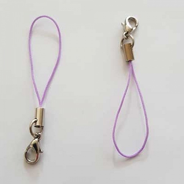 1 Attache portable mauve mousqueton 6.5 cm