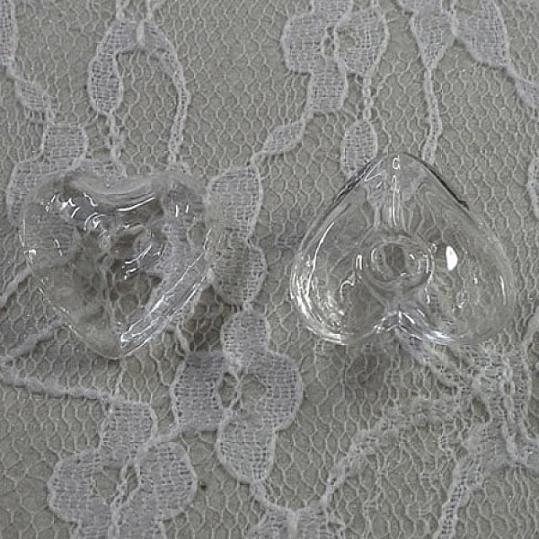 1 Boule en verre Coeur 22 mm &agrave; remplir