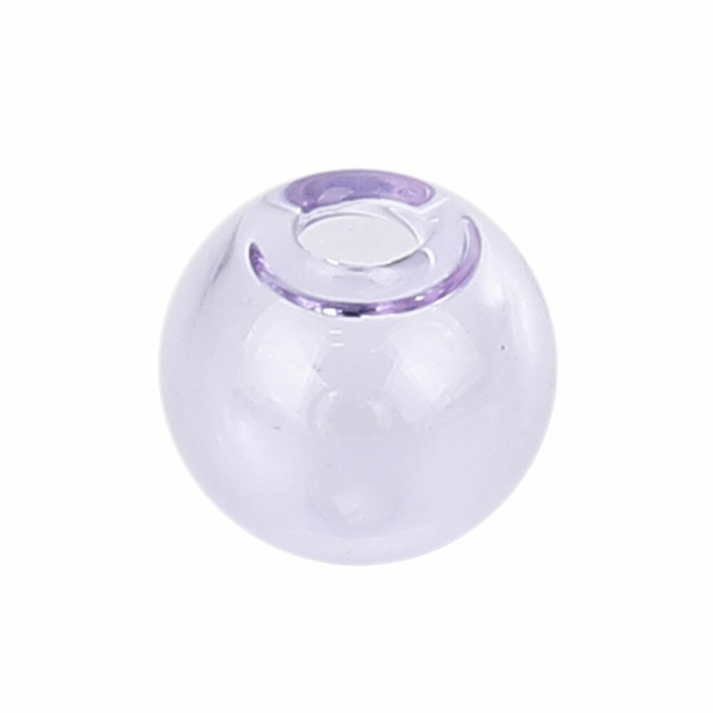 1 Boule en verre ronde &agrave; remplir de 16mm Violet