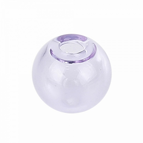 1 Boule en verre ronde &agrave; remplir de 16mm Violet