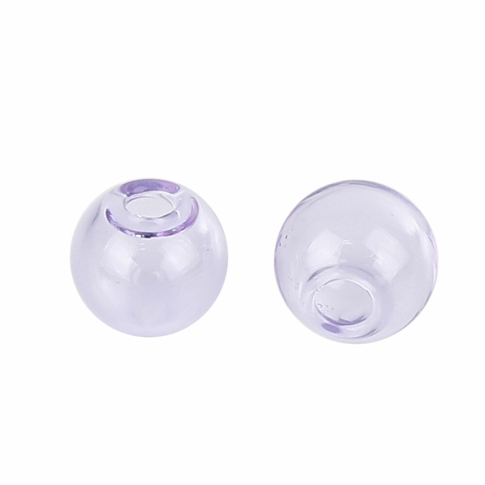 1 Boule en verre ronde &agrave; remplir de 16mm Violet