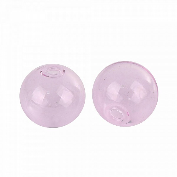 1 Boule en verre ronde &agrave; remplir de 12mm Rose