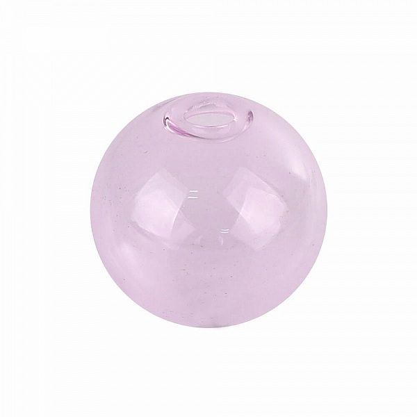 1 Boule en verre ronde de 16mm Rose &agrave; remplir
