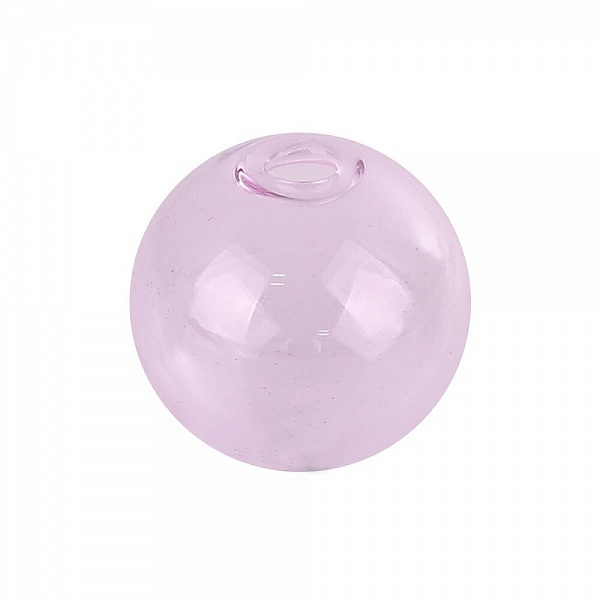 1 Boule en verre ronde de 20mm Rose &agrave; remplir