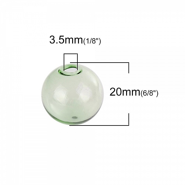 1 Boule en verre ronde de 20mm Vert &agrave; remplir