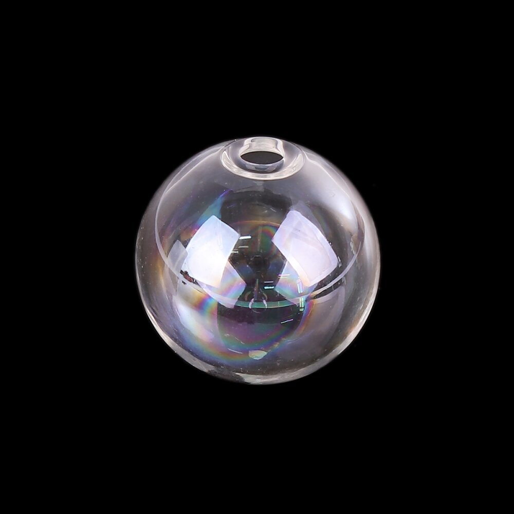 1 Boule en verre ronde &agrave; remplir de 12mm AB Transparent