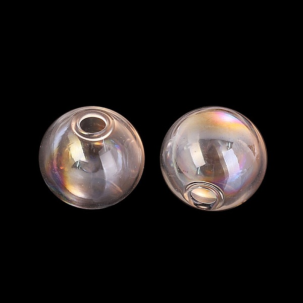 1 Boule en verre ronde &agrave; remplir de 17mm AB Transparent