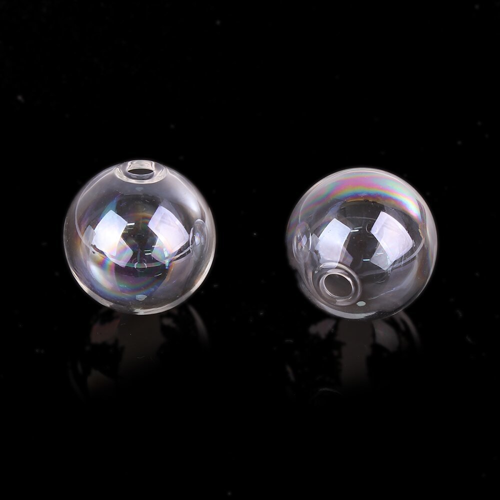 1 Boule en verre ronde &agrave; remplir de 20mm AB Transparent