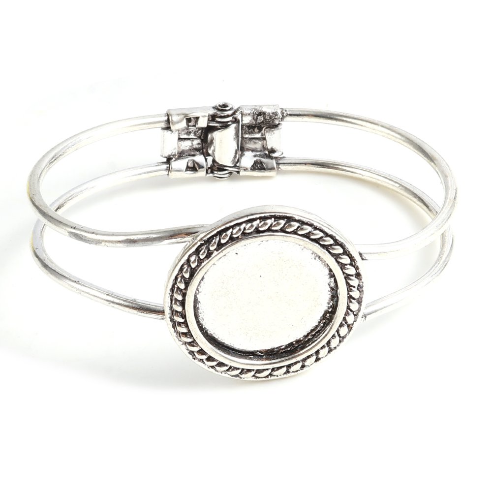 1 Bracelet support cabochon + 1 cabochon verre 20mm N&deg;03
