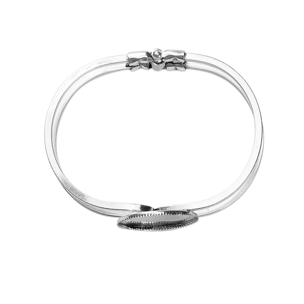 1 Bracelet support cabochon + 1 cabochon verre 25mm N&deg;02