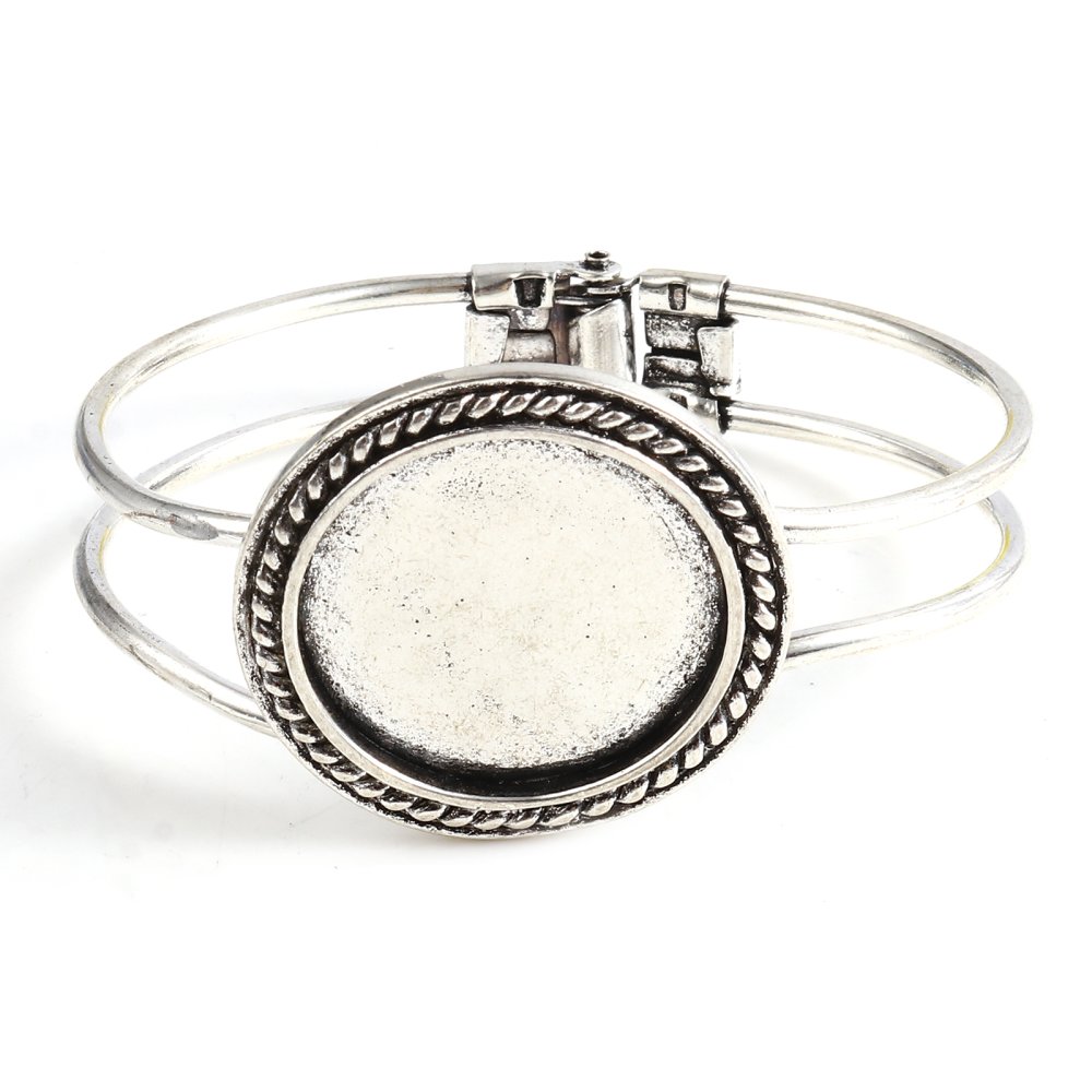 1 Bracelet support cabochon + 1 cabochon verre 25mm N&deg;03