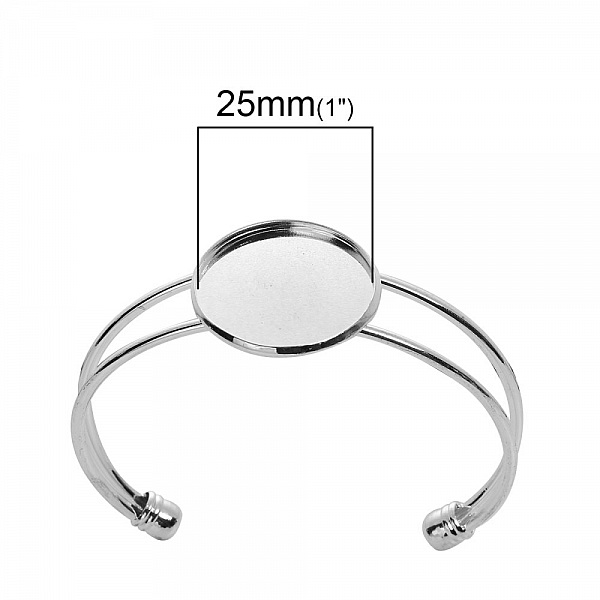 1 Bracelet support cabochon + 1 cabochon verre 25 mm N&deg;01