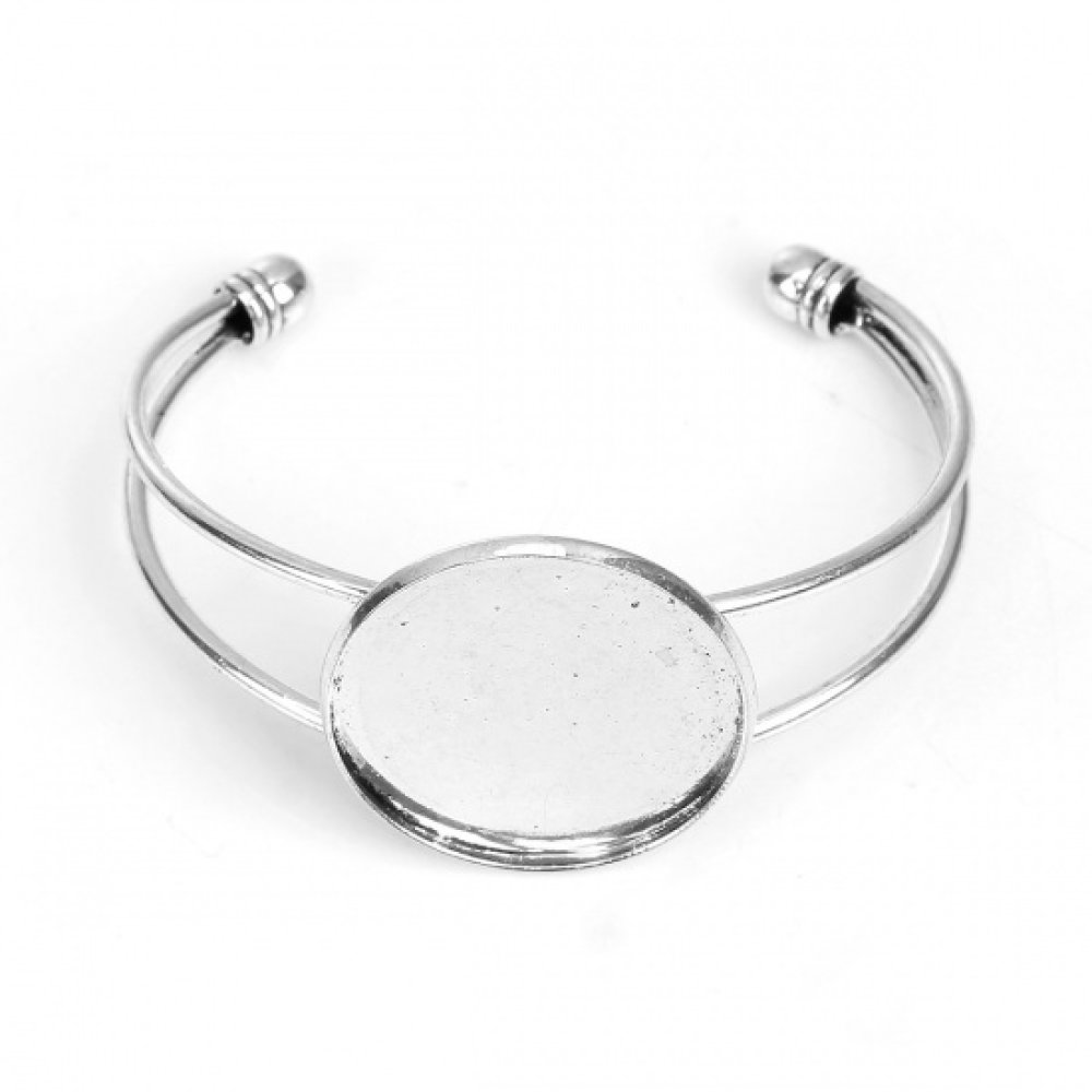 1 Bracelet support cabochon + 1 cabochon verre 30 mm N&deg;01
