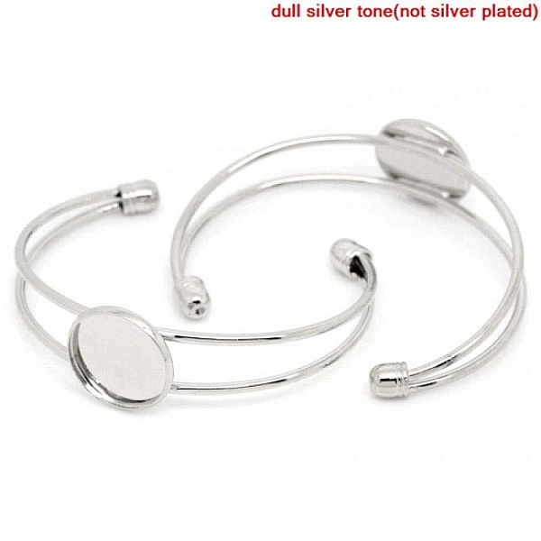 1 Bracelet support cabochon rond + 1 cabochon verre 18 mm N&deg;01
