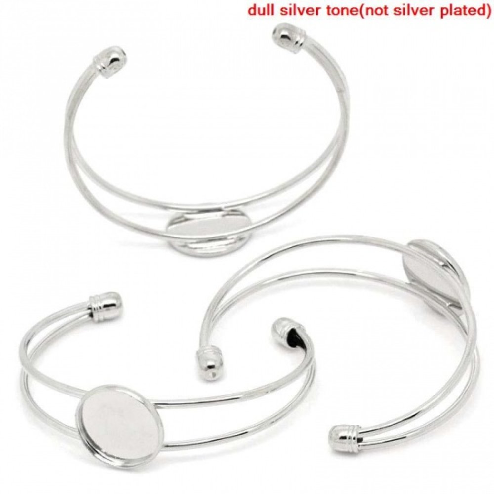 1 Bracelet support cabochon rond + 1 cabochon verre 18 mm N&deg;01