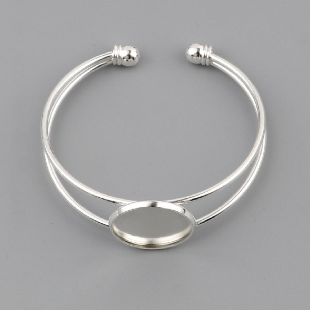 1 Bracelet support cabochon + 1 cabochon verre 20 mm N&deg;01