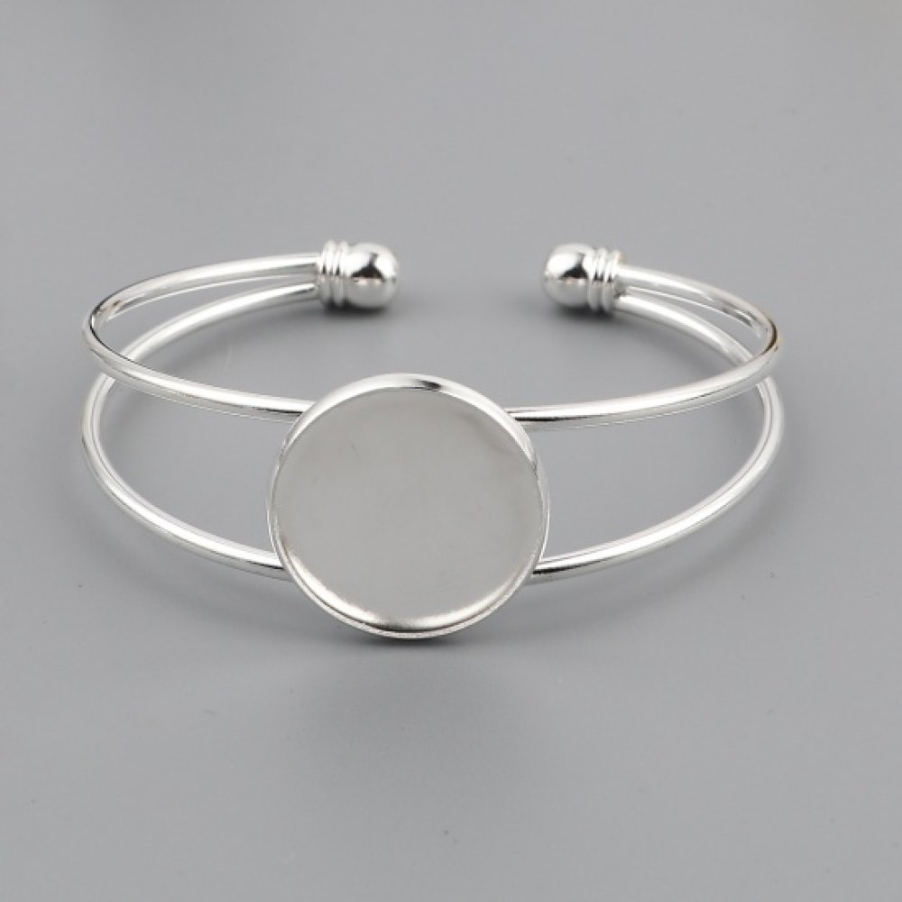 1 Bracelet support cabochon + 1 cabochon verre 20 mm N&deg;01