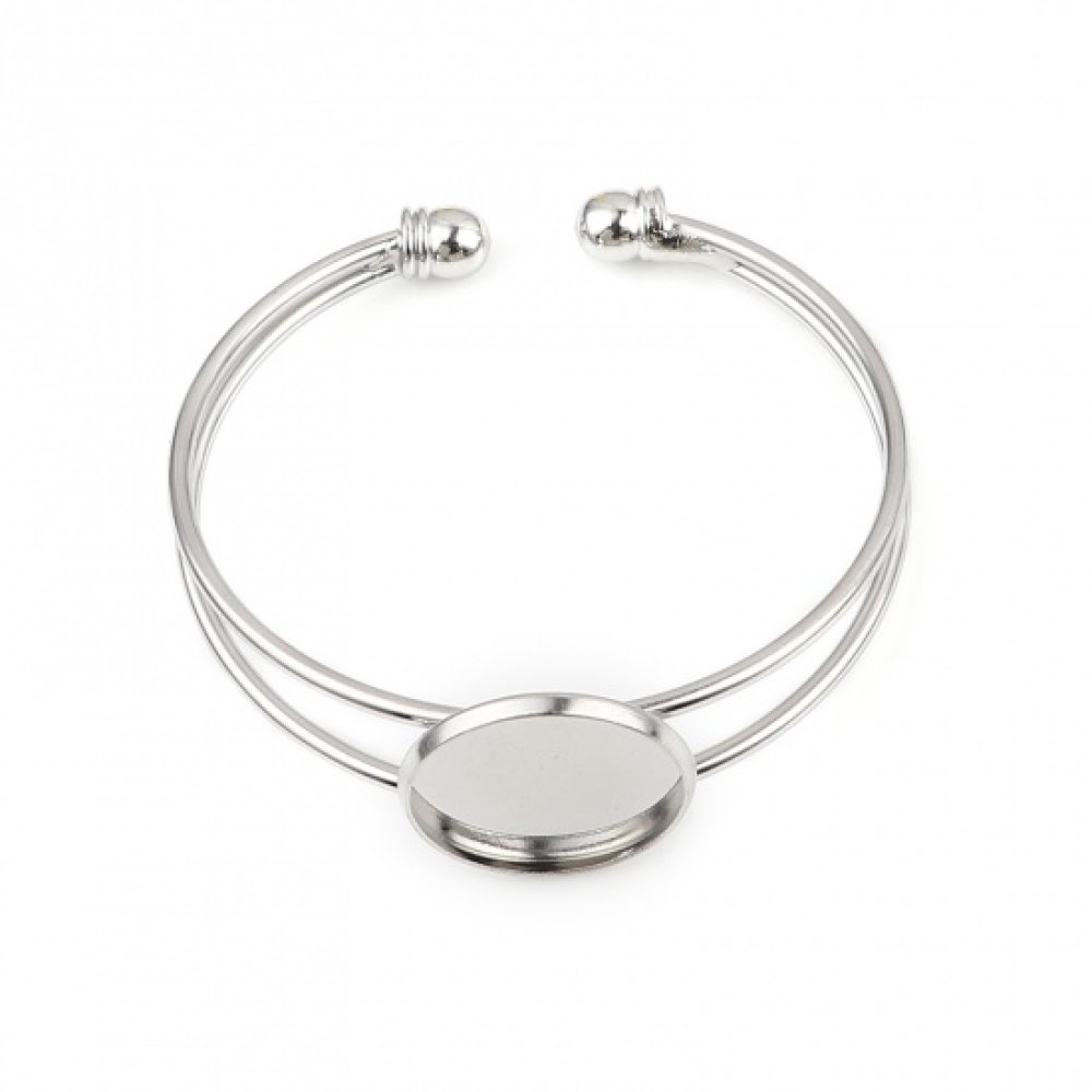 1 Bracelet support cabochon + 1 cabochon verre 20 mm N&deg;01-02