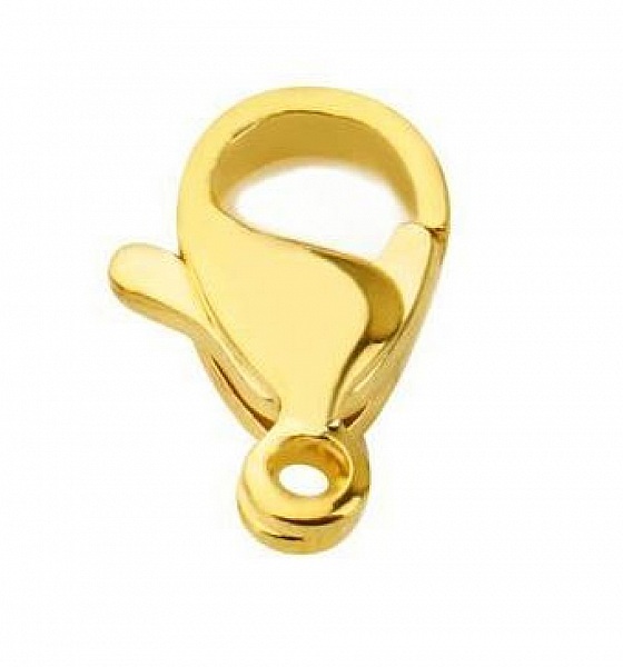 1 Fermoir Acier Inoxydable Mousqueton 10 x 5 mm Dor&eacute;
