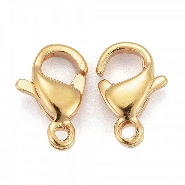 1 Fermoir Acier Inoxydable Plaqu&eacute; Or 24K Mousqueton 9 x 6 mm Dor&eacute;