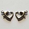 1 Fermoir Mousqueton c&oelig;ur 13 mm Argent Vieilli