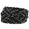 1 M&egrave;tre Cuir tress&eacute; N&deg;01 noir 30 mm