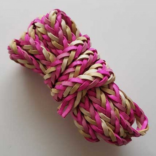 1 M&egrave;tre Lani&egrave;re cuir tress&eacute; 10 mm Multicolore N&deg;01