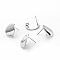 1 Paire Boucle d'oreille puce ronde plateau 16 mm Plaqu&eacute; Platine