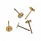 1 Paire Boucles d'oreille puce ronde plateau 6 mm Plaqu&eacute; OR 14K N&deg;01