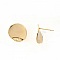 1 Paire Boucles d'oreille puces ronde plateau 16 mm Plaqu&eacute; OR N&deg;02