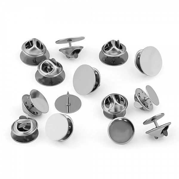 1 Support Pin's Acier Inoxydable Plateau 12 mm