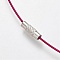 1 collier tour de cou fil c&acirc;bl&eacute; rigide violet rouge fermoir &agrave; visser N&deg;01