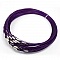 1 collier tour de cou fil c&acirc;bl&eacute; rigide violet fermoir &agrave; visser N&deg;01