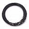1 collier tour de cou fil c&acirc;bl&eacute; rigide noir fermoir aimant&eacute; N&deg;03