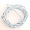 1 m&egrave;tre Cordon rond simili cuir tress&eacute; Bleu Clair 3 mm