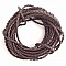 1 m&egrave;tre Cordon rond simili cuir tress&eacute; Marron Fonc&eacute; 3 mm