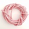 1 m&egrave;tre Cordon rond simili cuir tress&eacute; Rose Fonc&eacute; 3 mm