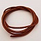 1 m&egrave;tre Cordon rond cuir lisse Marron 3 mm petit d&eacute;faut N&deg;01