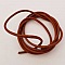 1 m&egrave;tre Cordon rond cuir lisse Marron 3 mm petit d&eacute;faut N&deg;02