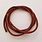 1 m&egrave;tre Cordon rond cuir lisse Marron 3 mm petit d&eacute;faut N&deg;03