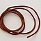 1 m&egrave;tre Cordon rond cuir lisse Marron 3 mm petit d&eacute;faut N&deg;03
