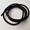 1 m&egrave;tre Cordon rond cuir tress&eacute; Noir 5 mm
